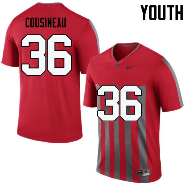 Ohio State Buckeyes #36 Tom Cousineau Youth Embroidery Jersey Throwback OSU57707